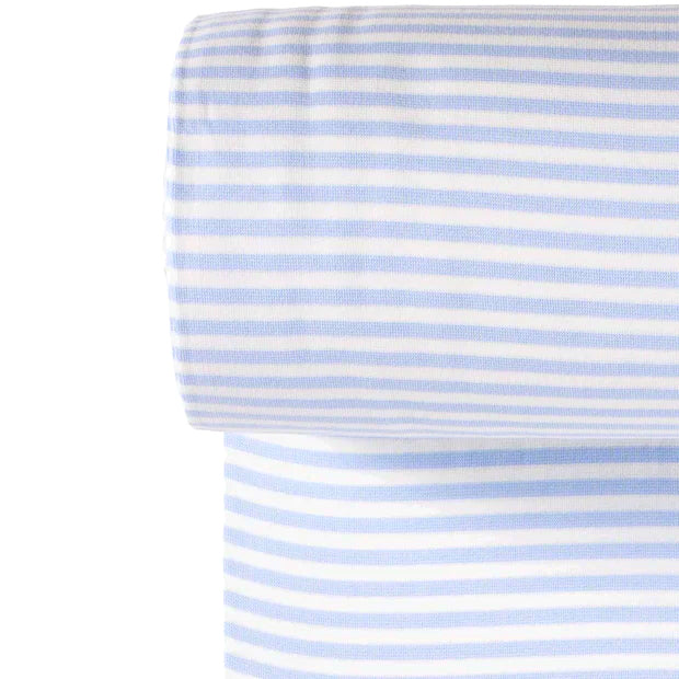 Euro Stripes (Medium) | Baby Blue | Smooth Ribbing (Tubular) | BY THE HALF YARD