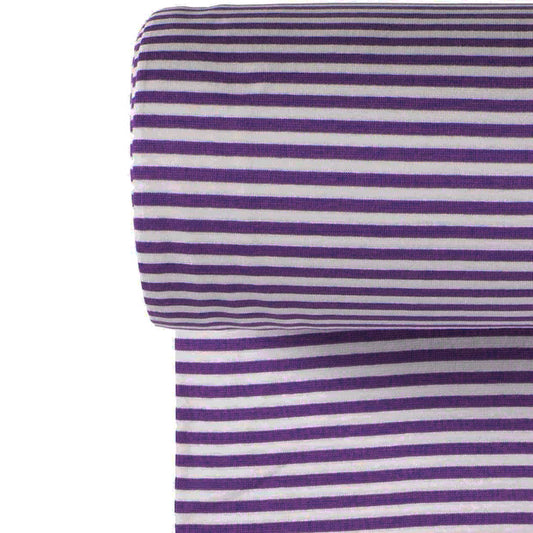 Euro Stripes (Medium) | Purple | Smooth Ribbing (Tubular) | BY THE HALF YARD