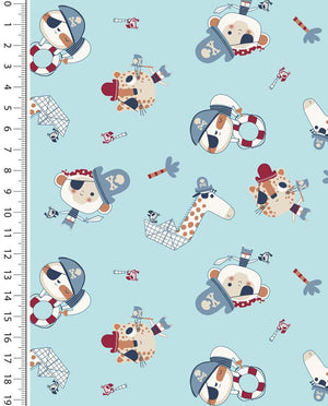 Poplin Little Ones Pirates : 5281 : 1807 : Soft Aqua