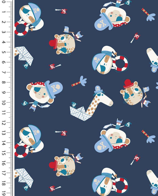 Poplin Little Ones Pirates : 5281 : 8 : Navy