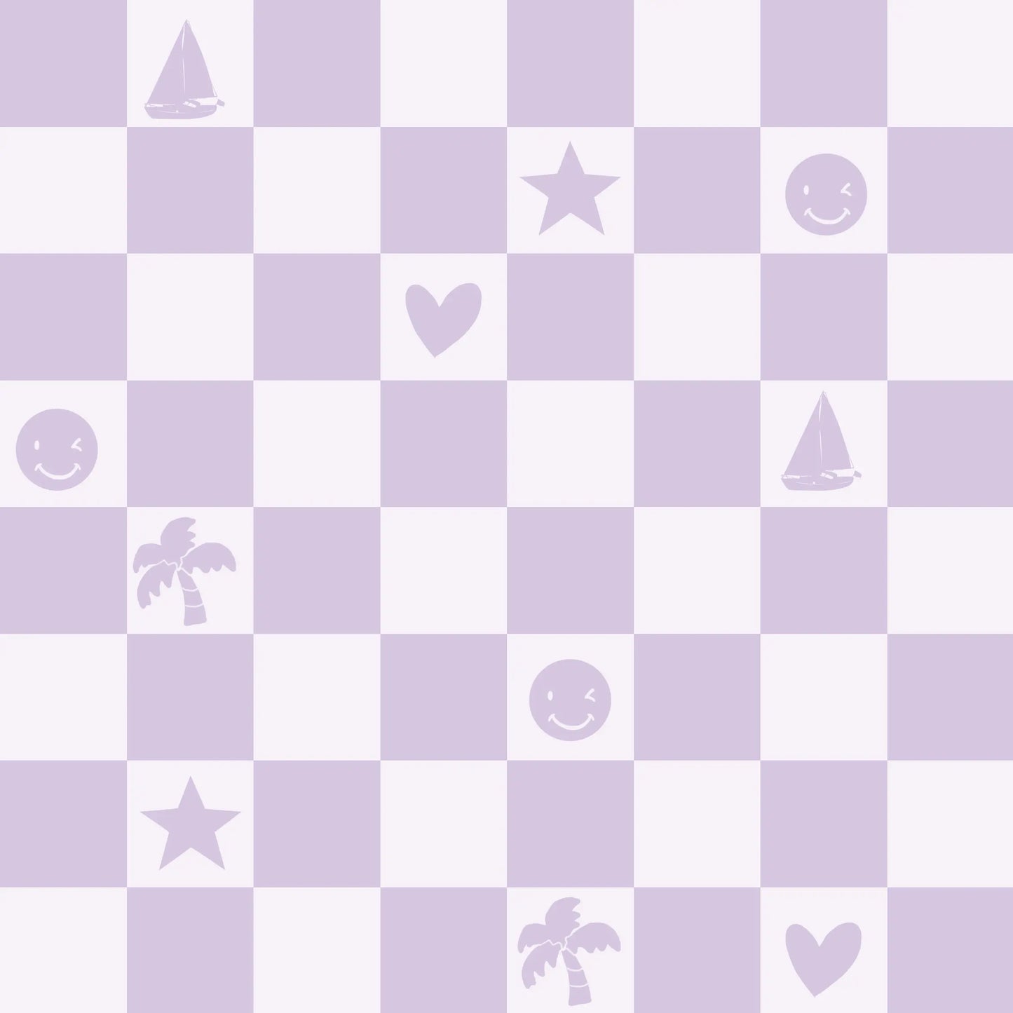 (IN STOCK) Family Fabrics | Checker Lilac | Jersey 180gsm BY THE HALF YARD