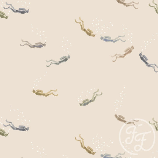(IN STOCK) Family Fabrics | Scuba Diver Sand | Jersey 180gsm BY THE HALF YARD