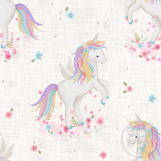 (IN STOCK) Family Fabrics | Luna Unicorn | French Terry BY THE HALF YARD
