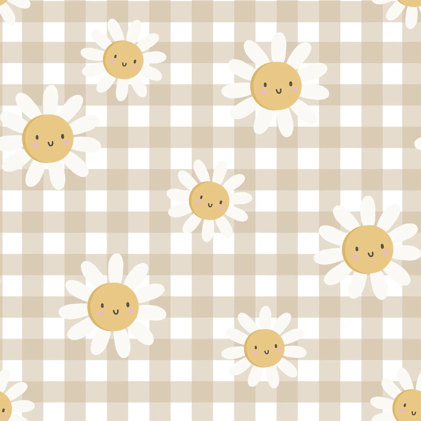 (IN STOCK) Family Fabrics | Karo Flower Children Retro Look | Jersey 200gsm (wide) BY THE HALF YARD