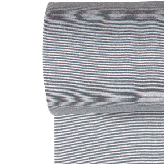 Euro Stripes (Micro) | Steel Blue | Smooth Ribbing | BY THE HALF YARD