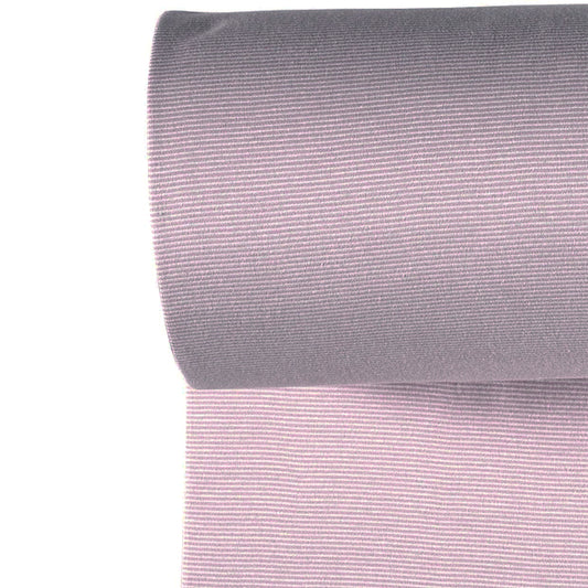 Euro Stripes (Micro) | Purple Mauve | Smooth Ribbing | BY THE HALF YARD
