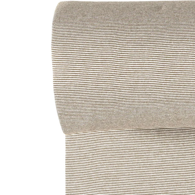 Euro Stripes (Micro) | Brown Taupe | Smooth Ribbing | BY THE HALF YARD
