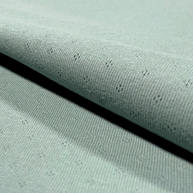 Euro Pointelle | Mint | Interlock 100% Cotton | BY THE HALF YARD