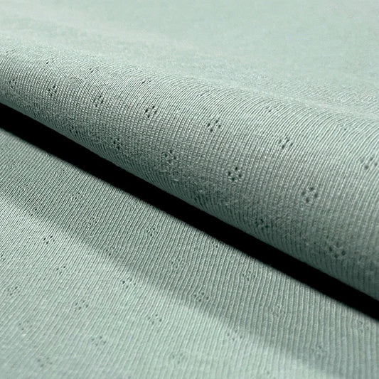 Euro Pointelle | Mint | Interlock 100% Cotton | BY THE HALF YARD