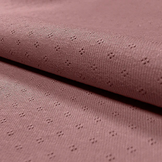 Euro Pointelle | Dusty Purple | Interlock 100% Cotton | BY THE HALF YARD