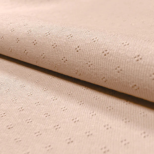 Euro Pointelle | Pale Salmon | Interlock 100% Cotton | BY THE HALF YARD