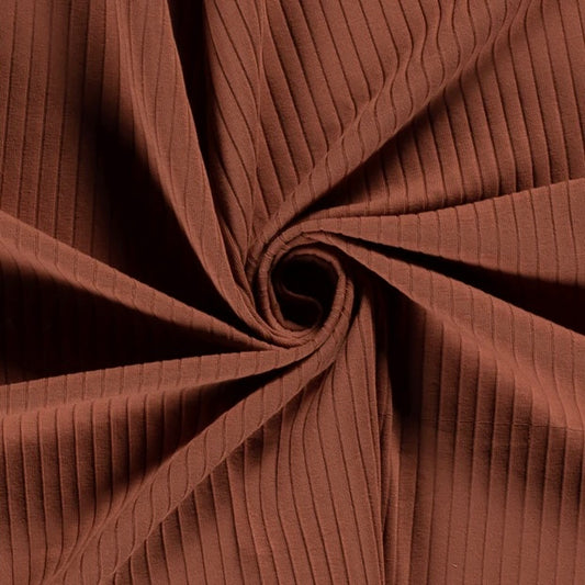 Euro Solids | Redwood | Wide Rib Jersey | BY THE HALF YARD