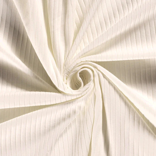 Euro Solids | Ivory | Wide Rib Jersey | BY THE HALF YARD