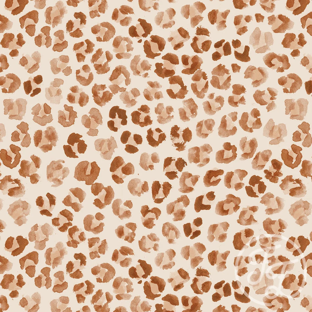 (IN STOCK) Family Fabrics | Leopard Spots Sand (5.5" square shown) | Premium (pretreated) Jersey 180gsm BY THE HALF YARD