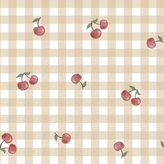 (IN STOCK) Family Fabrics | Karo Cherries | Jersey 200gsm (wide) BY THE HALF YARD