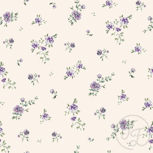 (IN STOCK) Family Fabrics | Rose Violet | Pointelle BY THE HALF YARD