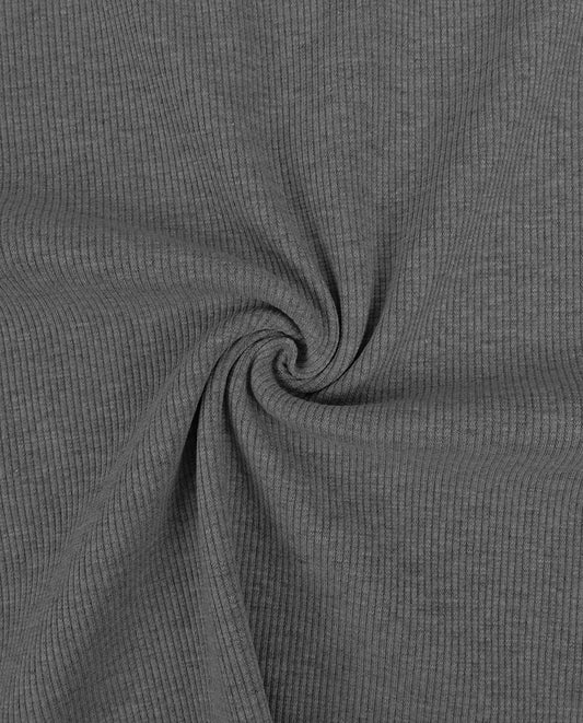 (In Stock) Rib Jersey : 4876 : 168 : Dark Grey (by the half yard)