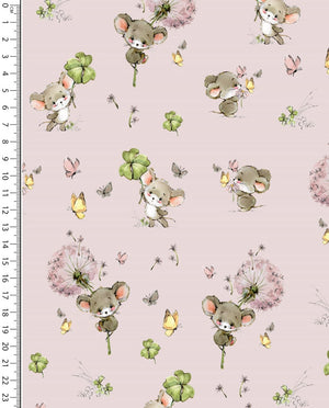Poplin Digital Little Ones Clover Mouse : 5478 : 1111 : Rose