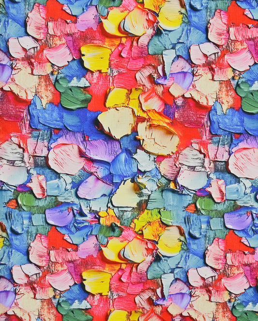 Jersey Digital 3 D Painted Flower : 5733 : 4 : Aqua