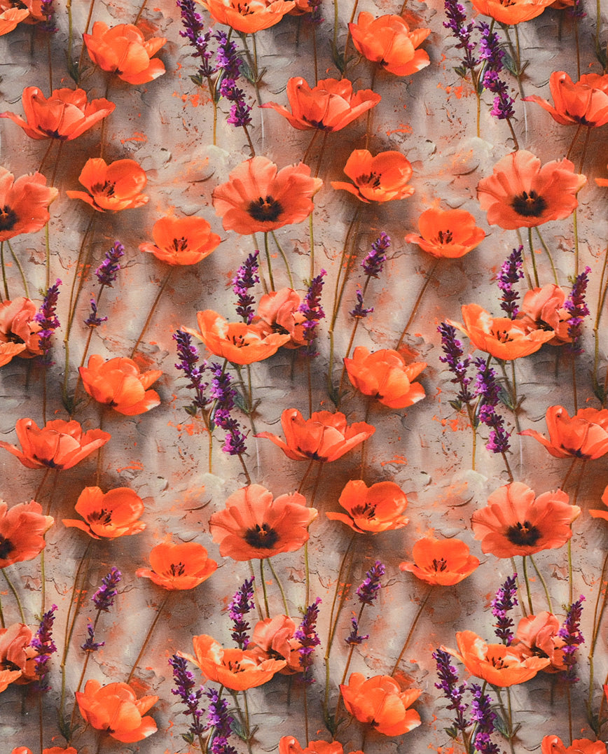 Jersey Digital 3 D Flower : 5750 : 1814 : Soft Coral
