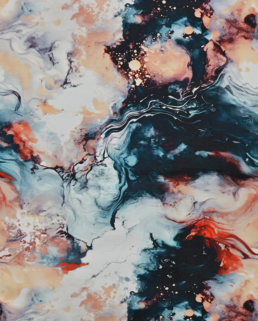 Jersey Digital Marble : 5751 : 806 : Dark Petrol