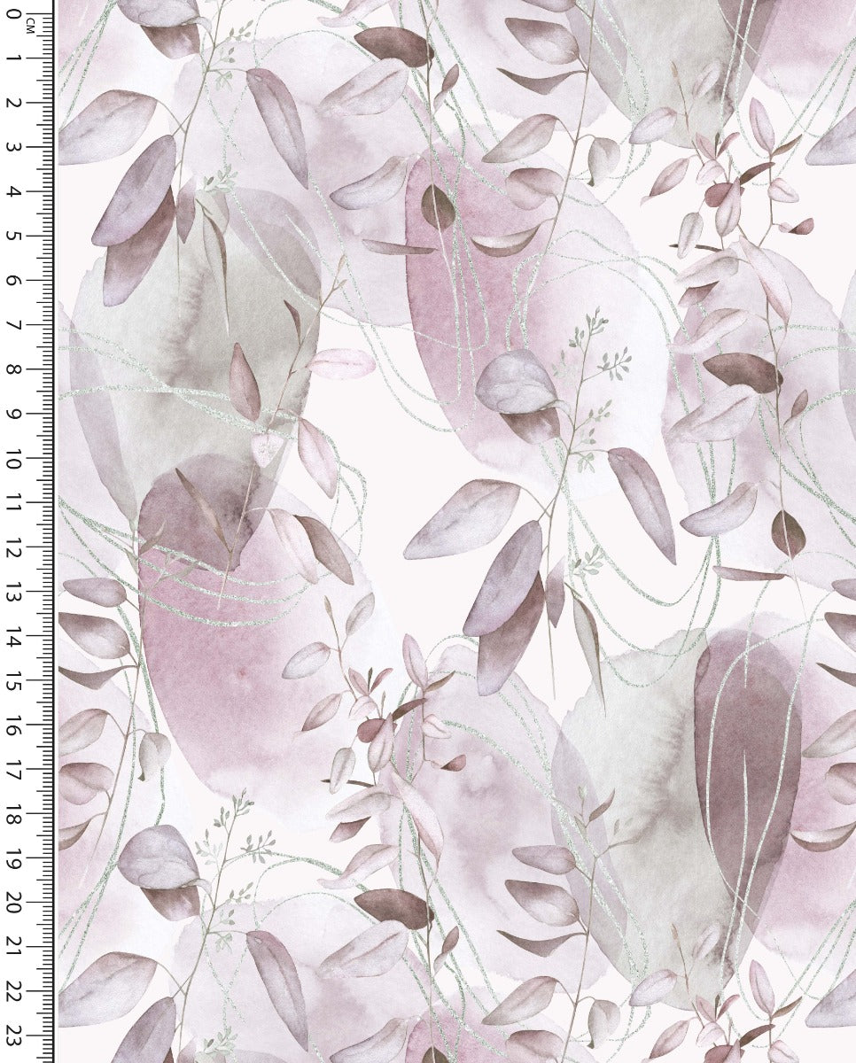 Bamboo Jersey Digital Stylez Big Leaves : 5806 : 1111 : Rose