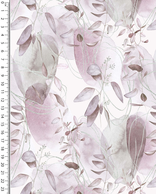 Bamboo Jersey Digital Stylez Big Leaves : 5806 : 1111 : Rose