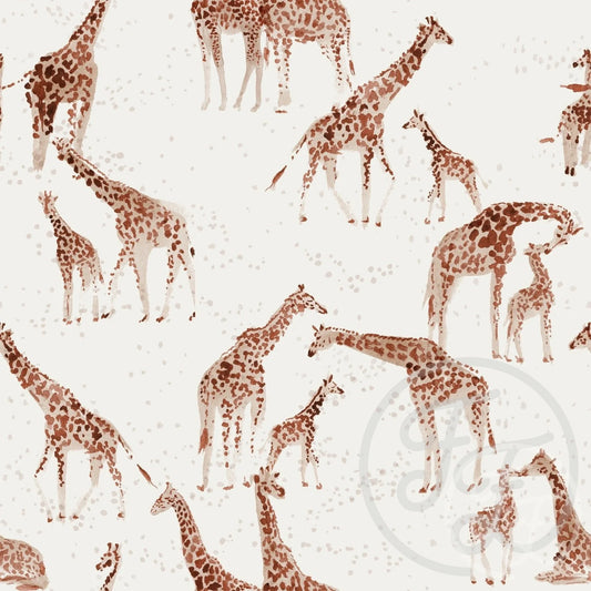 (IN STOCK) Family Fabrics | Giraffe | Rib 2x2 BY THE HALF YARD