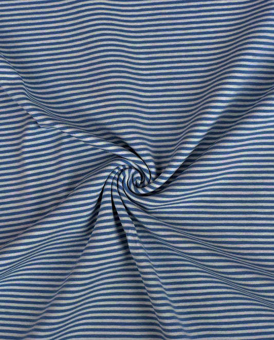 Euro Stripes (Mini) | Cobalt | Jersey | BY THE HALF YARD