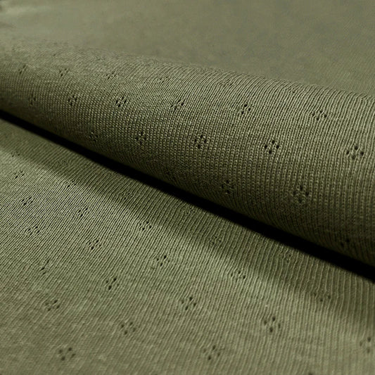 Euro Pointelle | Forest Green | Interlock 100% Cotton | BY THE HALF YARD