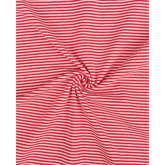 Euro Stripes (Mini) | Red | Jersey | BY THE HALF YARD