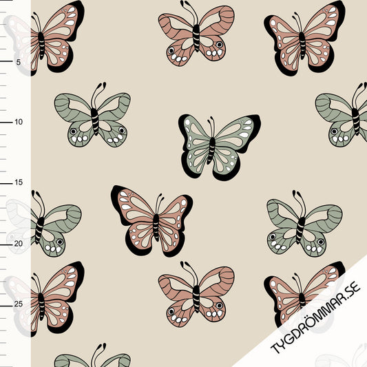 Tygdrommar Jersey - You Give Me Butterflies (Soft Green) BY THE HALF YARD (Copy)