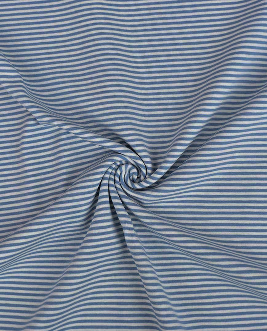Euro Stripes (Mini) | Blue | Jersey | BY THE HALF YARD