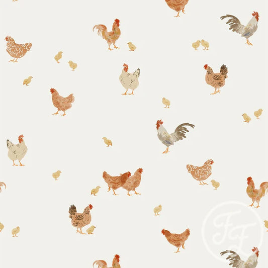 (IN STOCK) Family Fabrics | Chicken 100-1211 | Jersey 220gsm BY THE HALF YARD