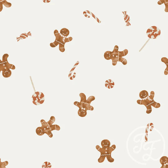 (IN STOCK) Family Fabrics | Gingerbread Man 100-1150 | Jersey 180gsm BY THE HALF YARD