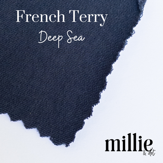 American Milled | Deep Sea | Heavyweight French Terry | Organic (BY THE HALF YARD)