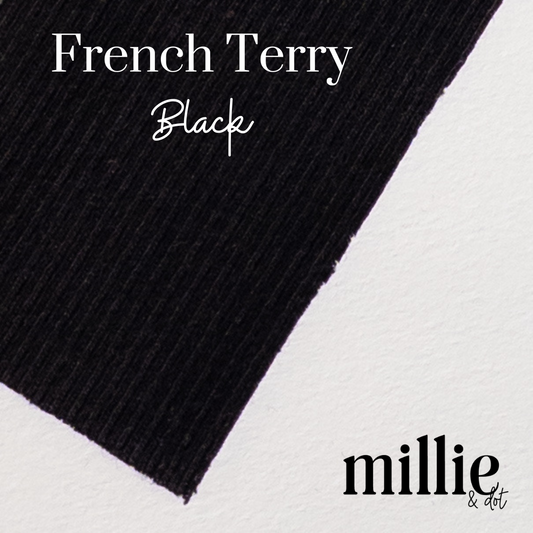 American Milled | Black | Heavyweight French Terry | Organic (BY THE HALF YARD)