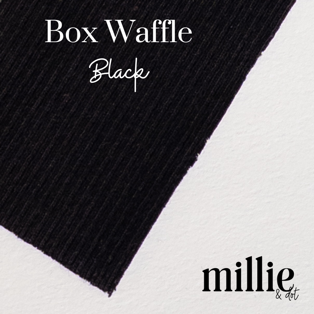 American Milled | Black | Box Waffle | Organic (BY THE HALF YARD)