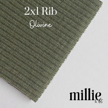 American Milled | Olivine | 2x1 Rib | Organic (BY THE HALF YARD)