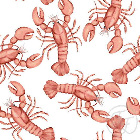 (IN STOCK) Family Fabrics | lobster 100-1664 (4x4" section shown) | Jersey 220gsm BY THE HALF YARD