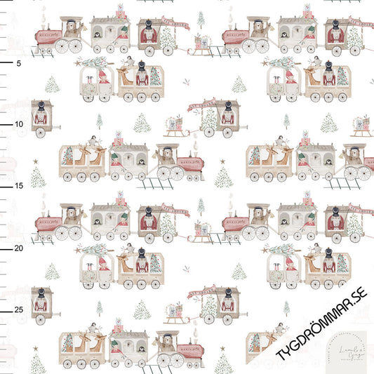 Tygdrommar | North Pole Train (limited) | Jersey 220gsm | Organic (BY THE HALF YARD)