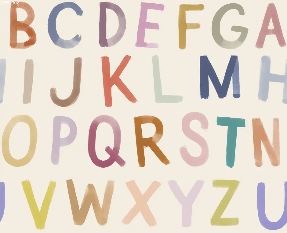 (IN STOCK) Family Fabrics | ABCs BIG | Premium (pretreated) Jersey 180gsm BY THE HALF YARD