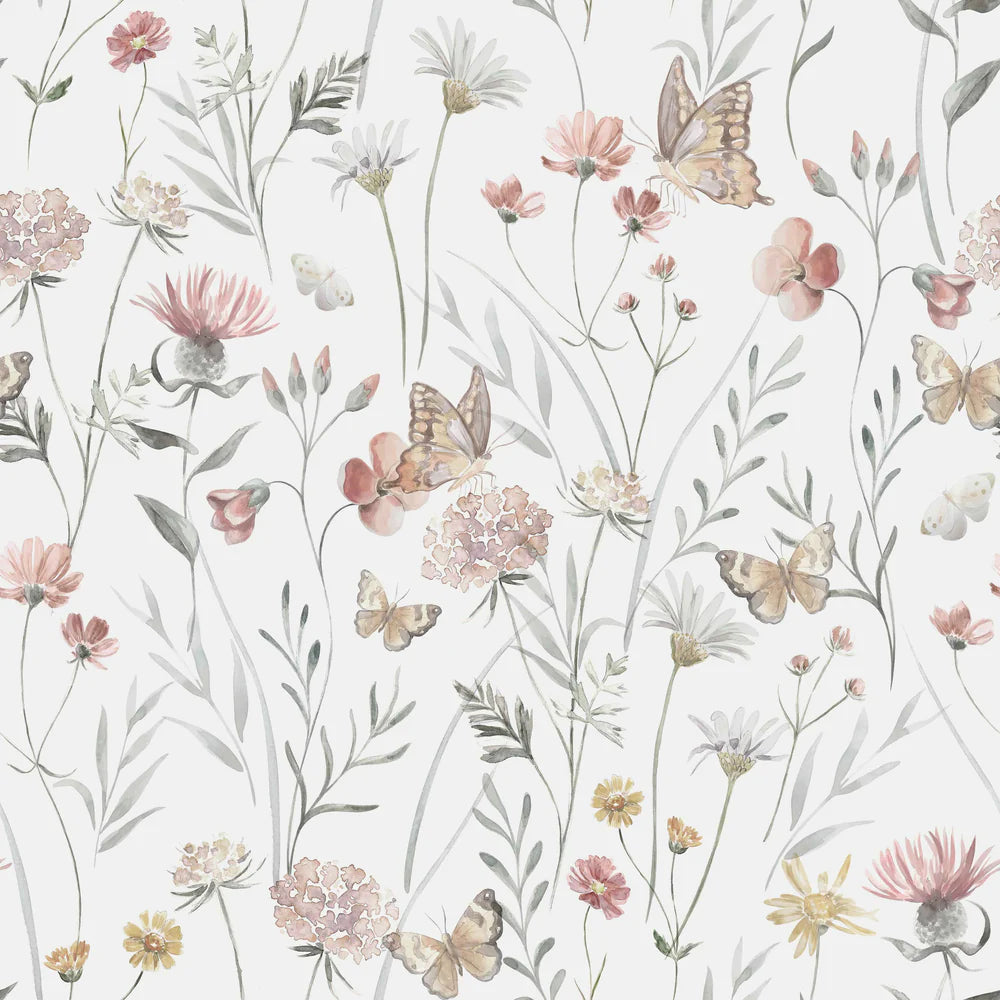 (IN STOCK) Family Fabrics | Flowers and Butterflies | Premium (pretreated) Jersey 180gsm BY THE HALF YARD