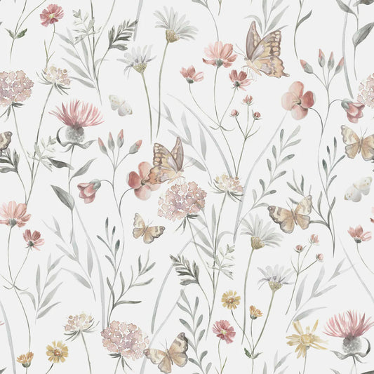 (IN STOCK) Family Fabrics | Flowers and Butterflies | Premium (pretreated) Jersey 180gsm BY THE HALF YARD