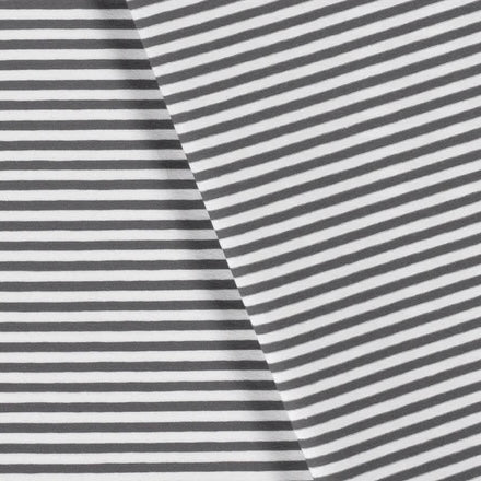 Euro Stripes, Medium (5mm) | Dark Grey | Jersey | BY THE HALF YARD