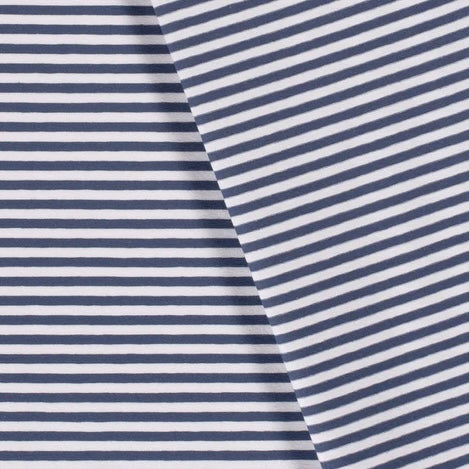 Euro Stripes, Medium (5mm) | Indigo | Jersey | BY THE HALF YARD