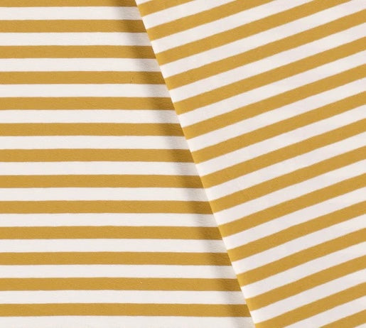 Euro Stripes, Wide (10mm) | Ochre | Jersey | BY THE HALF YARD