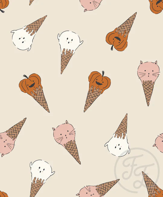 Family Fabrics | Spooky Sweat Icecream Ivory | 116-195 (by the full yard)