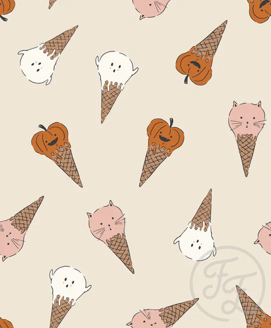Family Fabrics | Spooky Sweat Icecream Ivory | 116-195 (by the full yard)