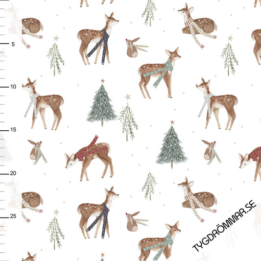 (FINAL CUT 1.5 yard piece) Tygdrommar | Winter Deer (limited) | Jersey 220gsm | Organic